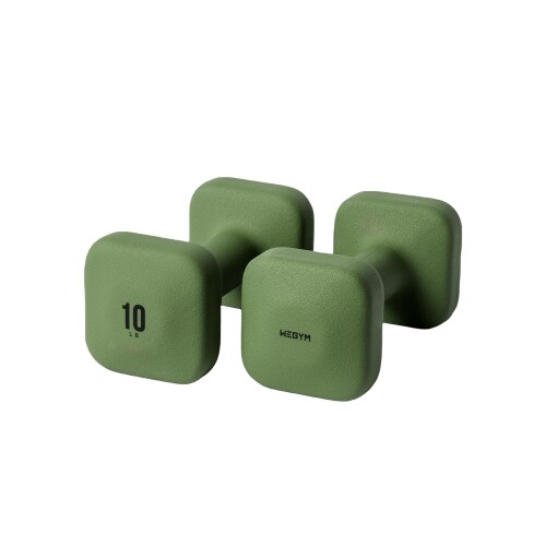 WeGym SafeGrip ダンベル「2個セット 0.9~9.0KG/2~20LB」「エコ材質」ソフトコーティングで (筋力トレーニング 筋トレ シェイプアップ 鉄アレイ 鉄アレー) ダンベルセット 自宅 フォレスト 10LB/4.5|カラーズストア