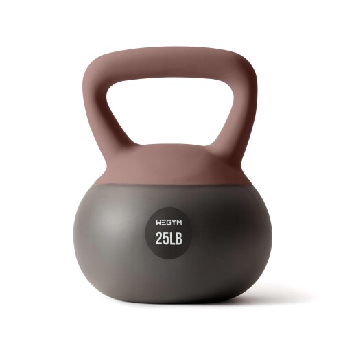WeGym ソフトケトルベル 10/15/20/25LB 広広とした手持ち部分 筋トレ 唖鈴代用 軽く安全性のある 住み処形づくる さくら色? 25LB/11.3KG