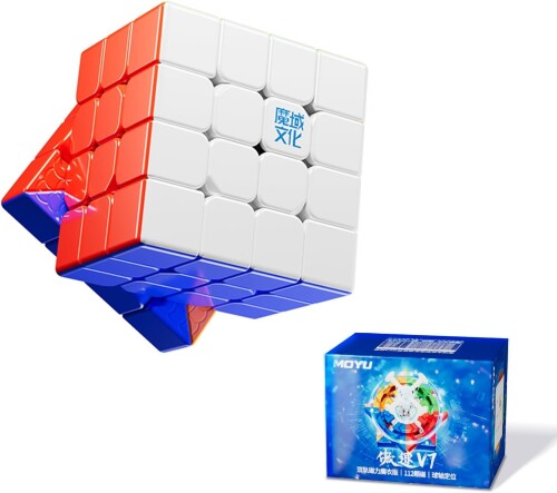 Moyu Aosu V7 デュアルトラック 4x4 磁気フラッグシップ ステッカーレス UVコーティング スピードキューブ ボールコア 4 x 4 58mm マグネット112個 アップグレード 2トラックプレミアム