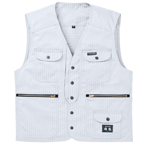(寅壱) 寅一/7160つづき物 トップスベスト (7160-611) 進め方着 進め方服 ニッカポッカ 寅一 鳶服 LL 37：しろがね色