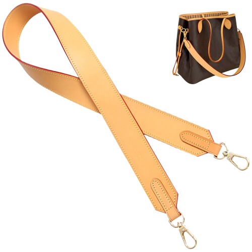 (jiesinlov) Vachetta レザーストラップ 交換用バッグ ショルダーストラップ Neverful トートハンドバッグ用(蜜蝋-90cm)
