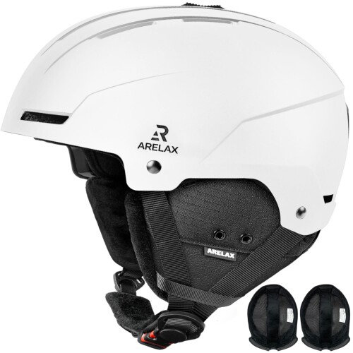 ARELAX スキー ヘルメット スノボ アジア専用 スノーボード ヘルメット 子供 大人 ジュニア 2セットライナー 洗濯可能 3D全方位4重保護 メガネ対応 改良あごカバー 上品な保温耳カバー 取|カラーズストア