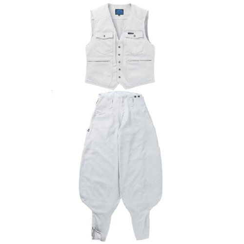 (寅壱) 寅一 3920つづき物 上下仕掛けるより良い×超超ロング 鳶服(3920s611418) やり方着 やり方服 ニッカポッカ 鳶服 LL×W76糎 37：しろがね色