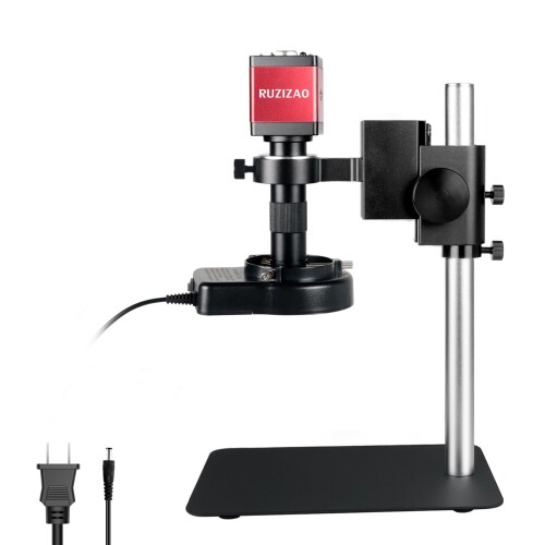 RUZIZAO デジタル工業顕微鏡 13MPカメラ 130Xズーム HDMI/VGA出力 1080P HD｜LEDリングライト＆金属スタンド付属｜溶接・電子部品修理用卓上顕微鏡｜カラーズストア