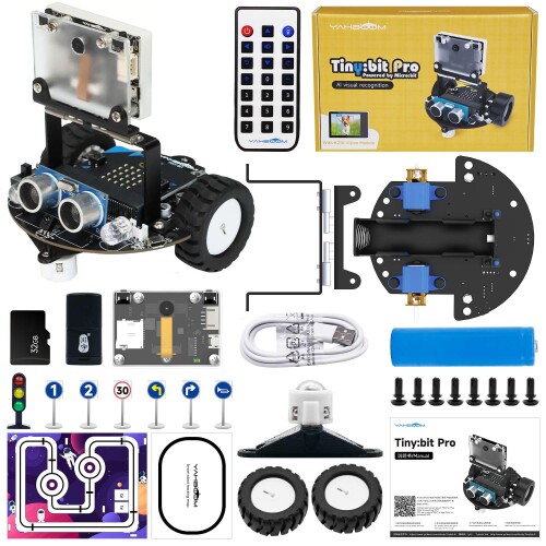 Yahboom Microbit Tinybit-Proプログラミングロボット Makecode グラフィカルプログラミング講座 STEM教育 AI視覚認識ロボット 超音波赤外線認識 Tinybit Pro 10代に最適 ドライビングマップ付き電子競|カラーズストア