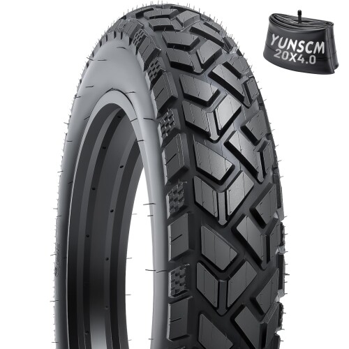 YunSCM 1本セット,20 4.0 タイヤ,20x4.0 自転車タイヤ + 20x3.5/4.0 自転車チューブ肉厚 米式バルブ32mm,適用 20インチ 4.0 電動自転車、ファットバイク,Y-080|カラーズストア