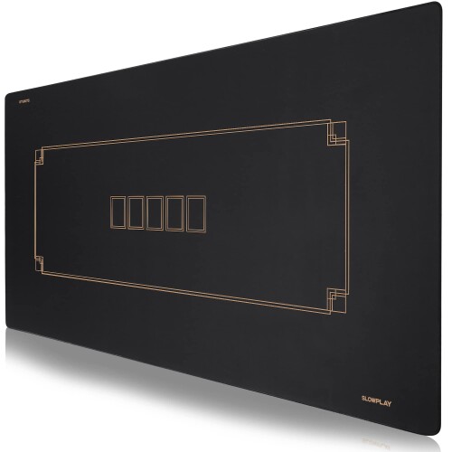 SLOWPLAY Godel ポーカーつや消し テキサスホールデム 120x70糎｜縁取り 豪然たるな撥水製作 耳障りな音助け出す｜持ち運びやすさ （黒いこと＆三鞭酒ゴールド）