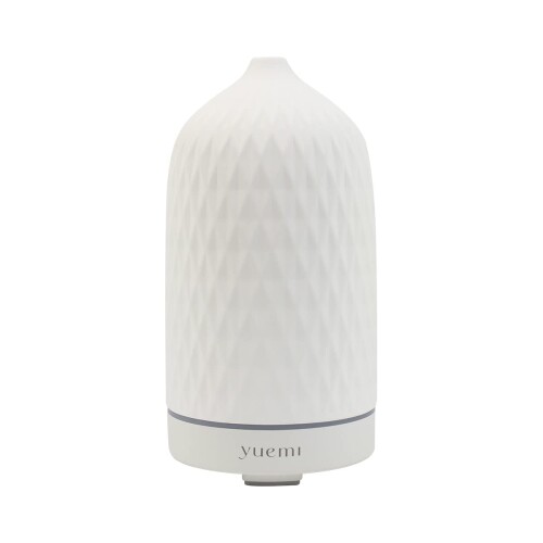 YUEMI Zen Breeze エッセンシャルオイルディフューザー 超音波アロマセラピーディフューザー 160ml セラミックストーンアロマディフューザー 7色LEDナイトライト 4つのタイマー設定 水なし自