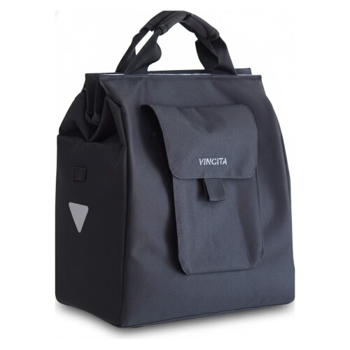 自転車リアキャリア用 サーマルクーラーバッグ パニアバッグ リアバッグ ラックバッグ Jess bicycle grocery pannier 生鮮食品用 グローサリー 断熱 大容量 (ブラック)｜カラーズストア