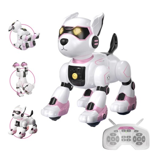 ロボットプラザ (ROBOT PLAZA) ロボット犬 おもちゃ 動く 多機能 リモコン操縦 音楽 ダンス 手振りジェスチャー制御 タッチ反応 英語音声認識 簡易プログラミング USB充電 男の子 誕生日プレ
