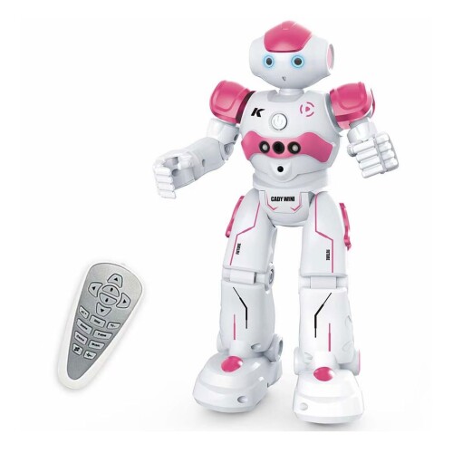 ロボットプラザ (ROBOT PLAZA) ロボット おもちゃ 小学生 子供向け 動く 誕生日プレゼント 男の子 女の子 知育玩具 (ピンク)