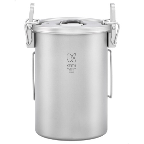 KEITH 純チタン クッカー 900ml 食器 超軽さ牢固たる耐久 直火相応う 二重鍋社会システム 多役立つこと炊飯器 食洗機相応う アウトドアキャンプ装置(Ti6300)