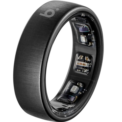 b.ring Pro スマートリング 健康管理 睡眠管理 チタン AI分析 Android iPhone対応 専用アプリ 最大7日間持続 IP68 5ATM 防水 歩数計 超軽量 ワイヤレス充電スタンド付き/ブラック US7号(日本基準13|カラーズストア