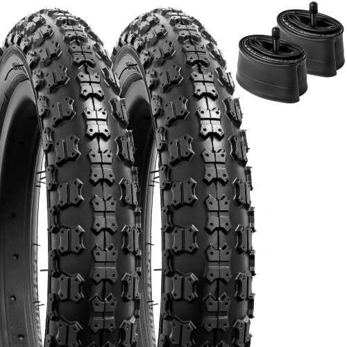 YunSCM 2本セット,12 1/2x2 1/4 タイヤ,12 1/2x2 1/4 自転車タイヤ + 12/12.5x1.75/2.25 自転車チューブ 肉厚 米式バルブ32mm,Y-1306(ブラック)