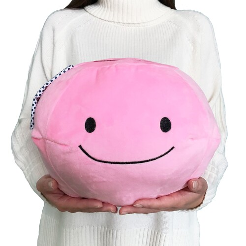 ぬいぐるみ マスコット かわいい ふわふわ やわらか クッション おもちゃ 癒し プレゼント 置物 (温泉まんじゅう ピンク/Lサイズ)