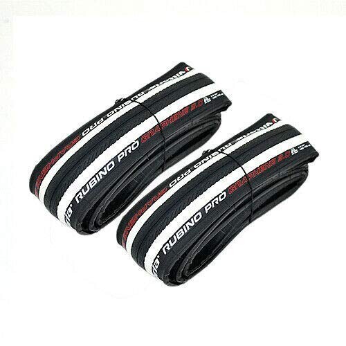 Vittoria Rubino Pro IV G2.0 GRAPHENE Clincher Tire 700x25C, White and Black, 2 Tire, VT1828