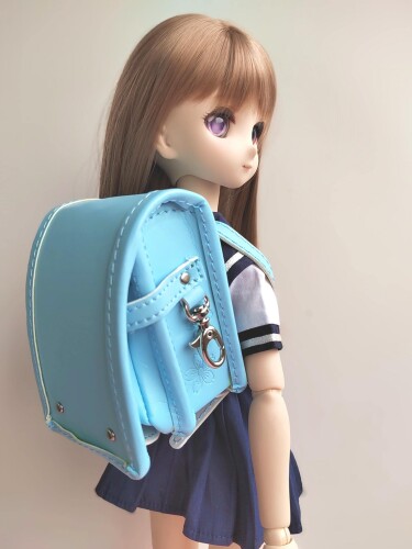 お人形さん用ランドセル BJD1/3と1/4通じる御徒面子 3分4分通じるユニフォーム鞄通学御徒面子 学院御徒面子 (青碧)