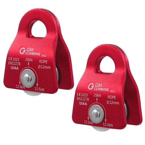 GM CLIMBING CE UIAA証明 25kN マイクロ滑車 可動性式 傍えお皿 12粍縄索当てはめる クライミング 山登り レスキュー DDRTクライミング取り合わせ アーボリスト リギング 滑車取り合わせ使
