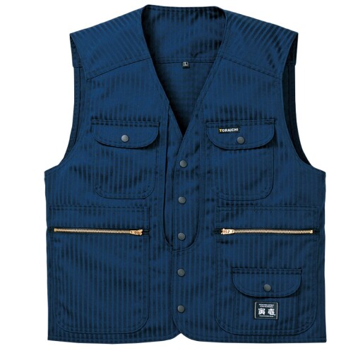 (寅壱) 寅一/7160続きもの トップスベスト (7160-611) やり方着 やり方服 ニッカポッカ 寅一 鳶服 M 14：濃コン