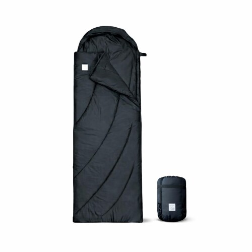 Andzero 寝袋 シュラフ スリーピングバッグ 封筒型 車中泊 連結可能 ブラック 左開き Left Zip|カラーズストア