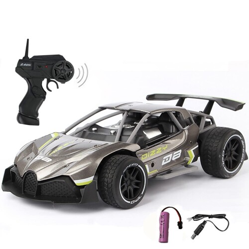 ラジコンカー RCカー 電動 2WD リモコンカー ドリフト レーシングカー 高速 安定性高い 合金シェル 耐衝撃 子供おもちゃ 贈り物 (グレー)