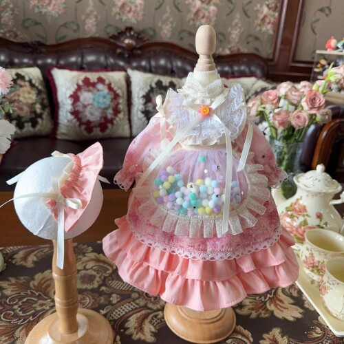 1/4 1/6 1/3 BJD 球体関節人形 ドレス ドール コスチューム 人形メイド服 球体関節人形着せ替え ドールドレス プリンセスドレス、メイド服、(ヘッド、素体は含まりません)ピンク (1/6)