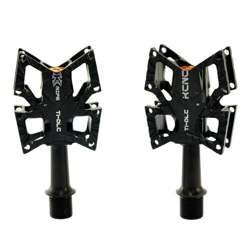 KCNC KNIFE Titanium Spindle Road Platform Pedals, Black, SK2191