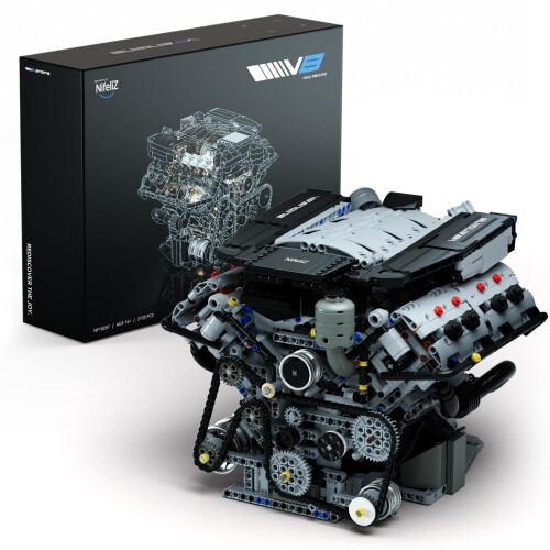 Nifeliz V8 エンジン ブロック おもちゃ 大人 乗り物 モデルオ モチャ 玩具 組み立てブロック 車愛好家のための誕生日プレゼント（2,725ピース）