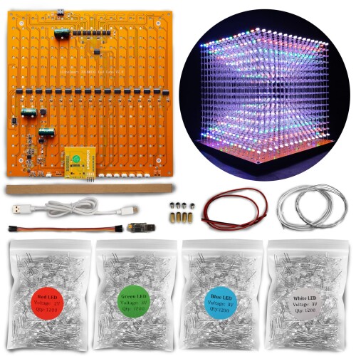 iCubeSmart 3D16MINI-MULTI 16x16x16 LED正六面体 DIY 陰電子 一揃いの道具, Led Cube はんだ信用販売 読み合わせる, 余暇活動の陰電子生み出すことこうさく 一揃いの道具