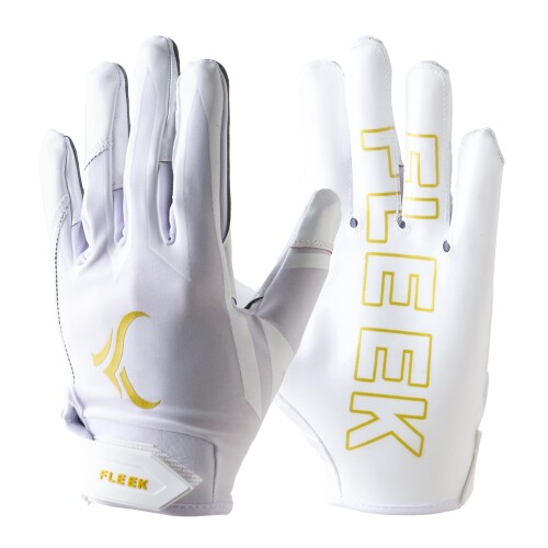 FLEEK EXTRA-FIT GLOVES 2.0 ホワイト・メタリックゴールド 鎧球 生い育つ手持ち部分 高相応う感 鎧球用 白金 (XL)
