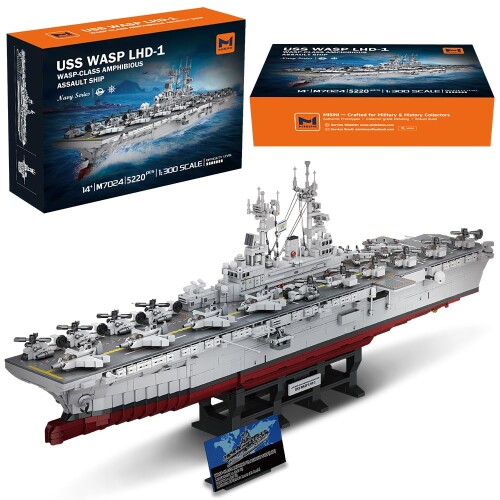 MISINI M7024雀蜂類の両棲類やっ付ける艦積み木書き割り、5220立ちはだかるMOC 1：300規模の米米国海軍航空母艦/戦列艦ひな形書き割り、目覚ましいな軍艦組み立て手あそび差し上げ物と寄せあわせ