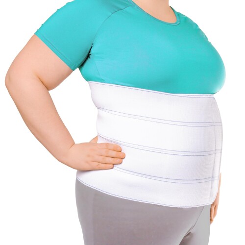 BraceAbility Plus Size Bariatric Abdominal Stomach Binder - Belly Support Band Wrap for Big Men or Women, Obesity Girdle Belt for Post Surgery Recovery, Hernia Treatment and Tummy Waist Compression (3X-Large)画像
