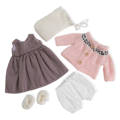 BlissfulPixie 手作り ウォルドルフ 人形の服 30cm 服セット 素敵なボックス 女の子 クリスマス 誕生日プレゼント-Malvinaの服アクセサリー