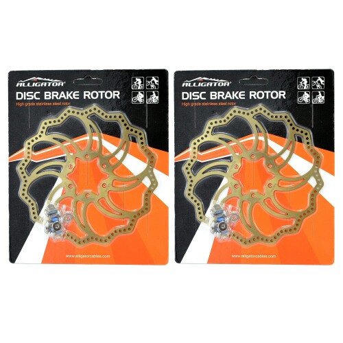 ALLIGATOR Brake STARLITE MTB Road Bike Disc Brake Rotor 160mm, 2PCS, Ti Gold, AR2399|カラーズストア