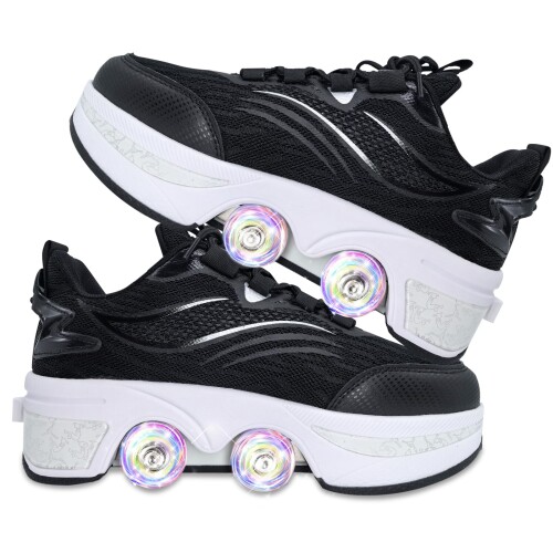 (Deformation Roller Skates) 巻きシューズ 小わっぱ 御嬢さん，ローラースケート 成年者，靴 巻き 見えない付き添い人 アウトドア運動競技に適しており、成年者式、新年、生日の差し上げ物として贈る物ごと