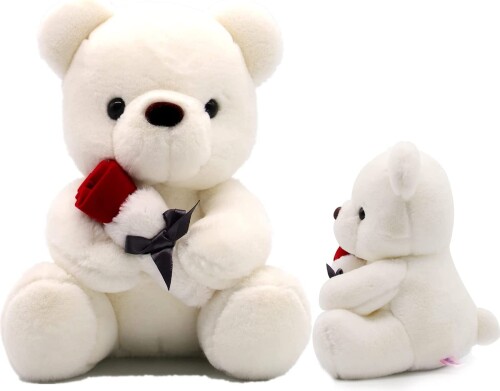 Homehalo テディベア ぬいぐるみ くまのぬいぐるみ 可愛い Teddy Bear 抱き枕 動物 可愛い くま ぬいぐるみ ふわふわ 特別 クマ ぬいぐるみ 気持ちいい Teddy Bear with Rose面白いギフト 母の日のプ
