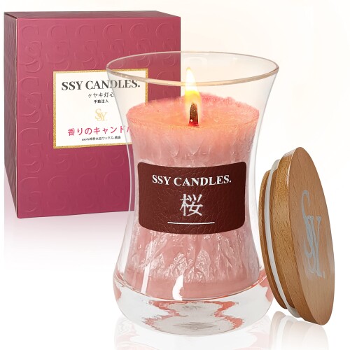 楽天市場】花びら入り 焚き火 アロマキャンドル 金木犀の香り 木芯