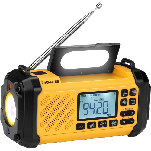 ZHIWHIS 防災ラジオ FM/AM/SW/VHF/ワイドFM対応 懐中電灯 手回し/ソーラー/USB-C充電携帯小型 震災 台風 津波 停電緊急対策 防災グッズ2025新登場ZWS-2415