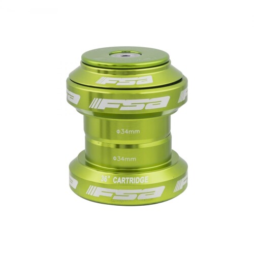 FSA Orbit MX 1-1/8Inches Threadless MTB Road Headset with Top Cap, Green, NO.20, XTE1507