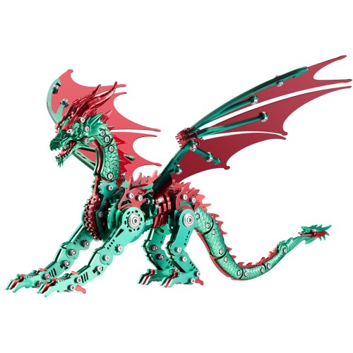 LONGPIN 立体金属ドラゴンパズル 大人用3Dモデル組立キット|インテリア雑貨/オフィス装飾/ギフト対応|機械工学デザイン(あかとみどり)|カラーズストア