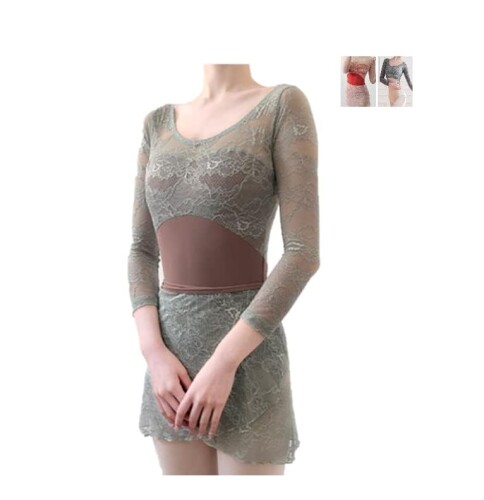 (労働者階級社交ダンス) ProDance ロングスピード競技 ４色 バレー レディース レオタード PLL016B (XXL, 点火装置さくら色書き割り)