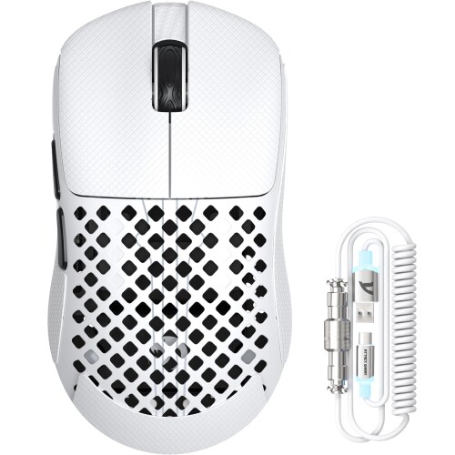 ATTACK SHARK x MAMBASNAKE M2 ゲーミングマウス 炭素衣料繊維 BK52820 手当て PAW3395PRO 40000DPI 超軽さ 41g 有線/無線電話Bluetooth/2.4GHz 50G加速 650IPS 人工知能学クラウドドライバー RGB点火装置 FPS MOBA パソコンゲ