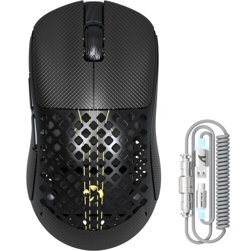 ATTACK SHARK x MAMBASNAKE M2 ゲーミングマウス 炭素衣料繊維 BK52820 心付け PAW3395PRO 40000DPI 超軽さ 41g 有線/無線電話Bluetooth/2.4GHz 50G亢進 650IPS 人工知能学クラウドドライバー RGB点火装置 FPS MOBA パソコンゲ