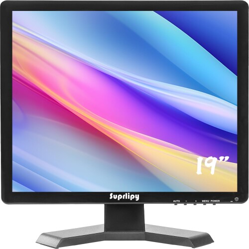Suprlipy 19インチTFT LCD サプリッピー CCTVモニター 1280x1024 4:3 解像度 カラーディスプレイスクリーン HDMI/VGA/AV/BNC/USB入力対応 リモコン 内蔵スピーカー付属 CCTV 監視カメラ STB用