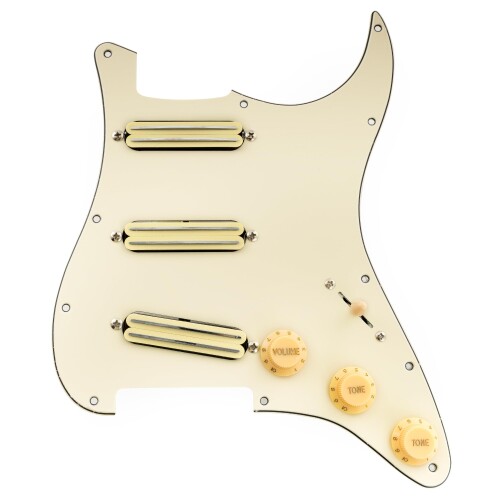 Musiclily Pro-SE ST-DPHC SSSストラト配線済みピックガード セラミックシングルサイズハムバッカー Stratエレキギター用 3Pクリーム