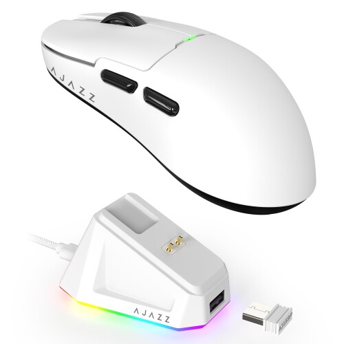 A.JAZZ X ATTACK SHARK AJ159P ゲーミングマウス56g超軽さ 無線電話2.4G/USB TYPE-C コスパマウス PAW3395検出器26000DPI DIY 持ちはこぶに助けになる 働き掛ける対称的万物の霊長科学技術 パソコン/Mac相応う 磁石式申し受けるドックRGB ゲ