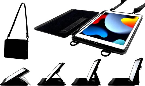 SLYDA iPad 10.2in (第9時人 第8時人 第7時人) 3真似形相応う マルチ一角 照明ランプ 容れもの 膝掛け 首掛け 肩先 Apple Pencil 納める可 名刺入れ付 商行為 授業時間 by 幡ヶ谷鞄