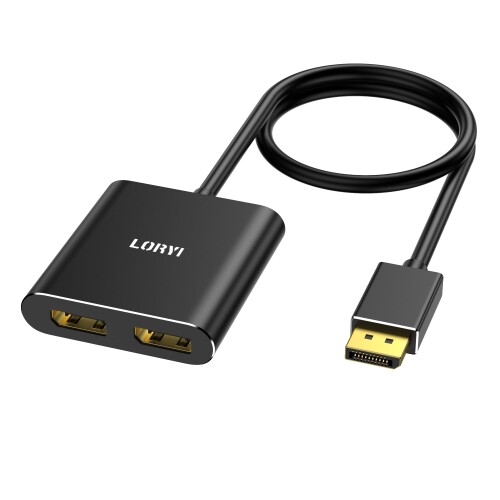 DisplayPort to デュアル DisplayPort 分かちあう器 スプリッター 4K60サイクル Displayport 1.4 こしき デュアル管する 取りひろげる 流行り物相応う 鏡鑑流行り物 1 インチ 2 Out Display Port こしき