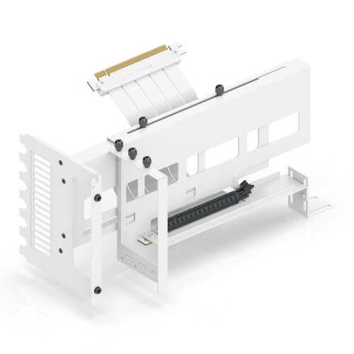 EZDIY-FAB 垂直 PCIe4.0 GPUブラケット 垂直グラフィックカードホルダー PCIe 4.0 X16 Gen4 白いライザーケーブル付き 90度直角17cm