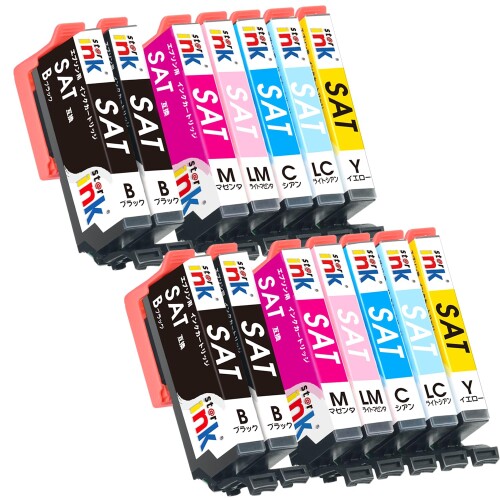 エプソン 対応 SAT-6CL サツマイモ Epson互換インク 14本セット (4BK/2C/2M/2Y/2LC/2LM) Epson 用 さつまいも インク SAT 互換インクカートリッジ EP-715A EP-815A EP-714A EP-814A EP-712A EP-812A EP-713A EP-813A 大容量